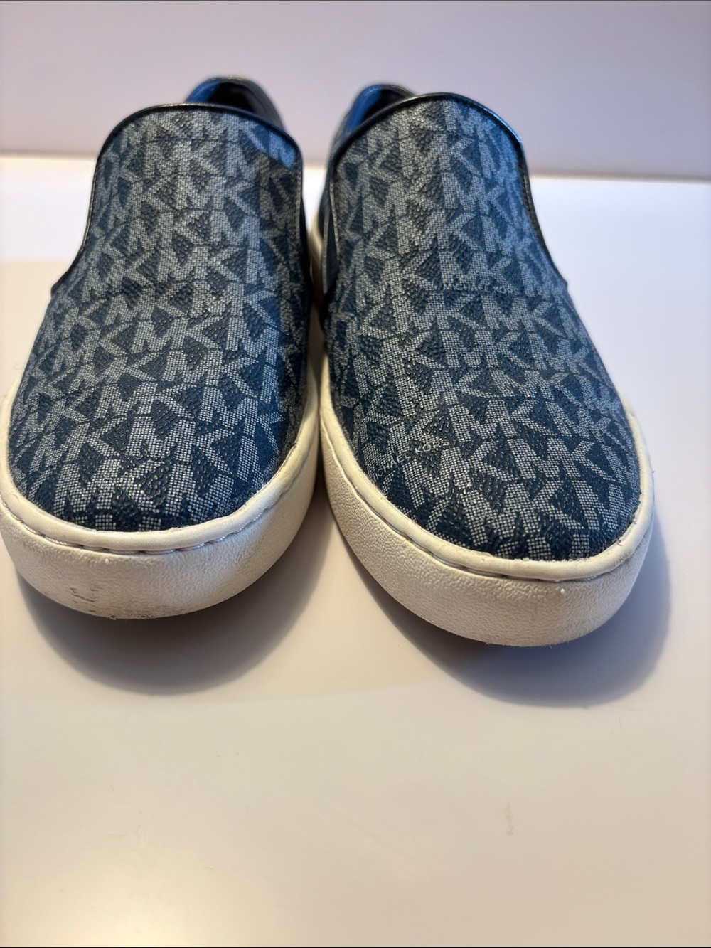 Michael Michael Kors womens Blue MK Monogram Slip-On Sneakers size 6.5 - Picture 7 of 9